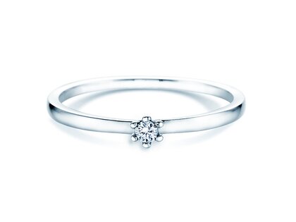 Verlovingsring Classic Petite in 14K witgoud met diamant 0,05ct G/SI