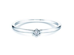 Verlovingsring Classic Petite in 14K witgoud met diamant 0,05ct G/SI
