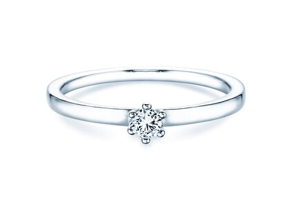 Verlovingsring Classic Petite in 14K witgoud met diamant 0,13ct G/SI