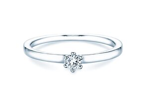 Verlovingsring Classic Petite in 14K witgoud met diamant 0,13ct G/SI