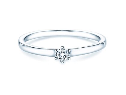 Verlovingsring Classic Petite in 14K witgoud met diamant 0,09ct G/SI