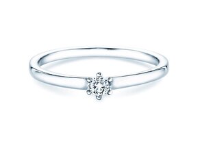 Verlovingsring Classic Petite in 14K witgoud met diamant 0,09ct G/SI