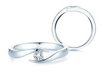Verlovingsring Twist in 14K witgoud met diamant 0,15ct G/SI