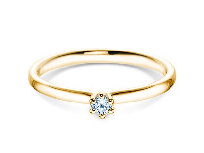 Verlovingsring Classic 6 in 14K geelgoud met diamant 0,05ct H/SI