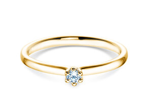 Verlovingsring Classic 6 in 14K geelgoud met diamant 0,05ct H/SI