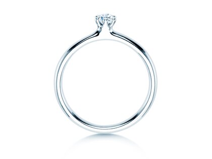 Verlovingsring Classic 6 in 9K witgoud met diamant 0,15ct H/SI