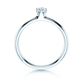 Verlovingsring Classic 6 in 9K witgoud met diamant 0,15ct H/SI