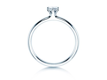 Verlovingsring Classic 6 in 14K witgoud met diamant 0,25ct H/SI