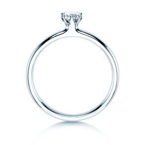 Verlovingsring Classic 6 in 14K witgoud met diamant 0,25ct H/SI