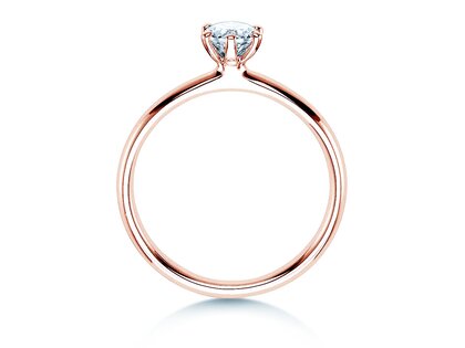 Verlovingsring Classic 6 in 14K roségoud met diamant 0,30ct H/SI
