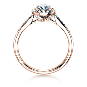 Verlovingsring Halo Classic in 18K roségoud met diamanten 0,78ct G/SI