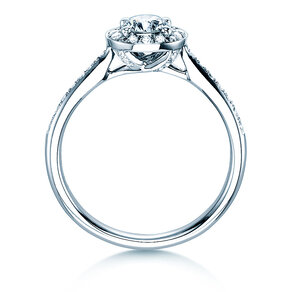 Verlovingsring Halo Classic in 18K witgoud met diamanten 0,78ct G/SI