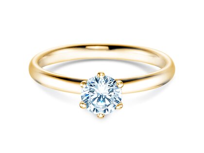 Verlovingsring Classic 6 in 9K geelgoud met diamant 0,60ct H/SI