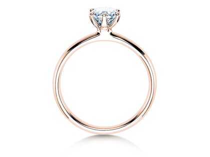 Verlovingsring Classic 6 in 18K roségoud met diamant 0,60ct H/SI
