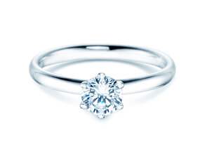Verlovingsring Classic 6 in 18K witgoud met diamant 0,60ct H/SI