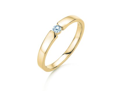 Verlovingsring Infinity Petite in 14K geelgoud met diamant 0,09ct G/SI