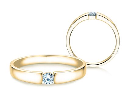 Verlovingsring Infinity Petite in 14K geelgoud met diamant 0,13ct G/SI
