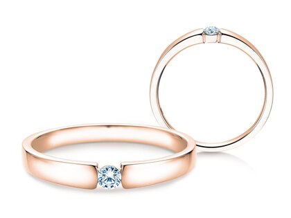 Verlovingsring Infinity Petite in 14K roségoud met diamant 0,09ct G/SI