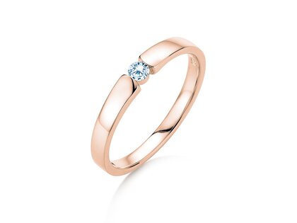 Verlovingsring Infinity Petite in 14K roségoud met diamant 0,09ct G/SI