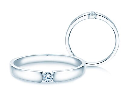 Verlovingsring Infinity Petite in 14K witgoud met diamant 0,09ct G/SI