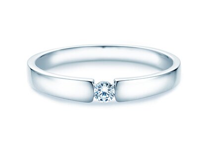 Verlovingsring Infinity Petite in 14K witgoud met diamant 0,09ct G/SI