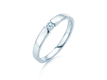 Verlovingsring Infinity Petite in 14K witgoud met diamant 0,09ct G/SI
