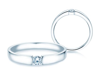Verlovingsring Infinity Petite in 14K witgoud met diamant 0,13ct G/SI