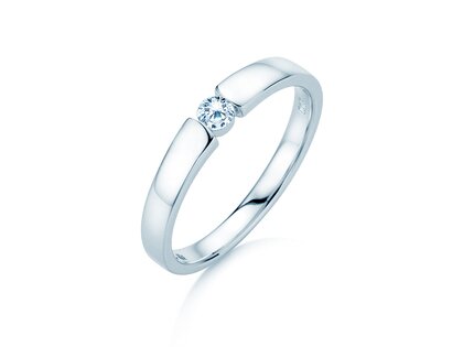 Verlovingsring Infinity Petite in 14K witgoud met diamant 0,13ct G/SI
