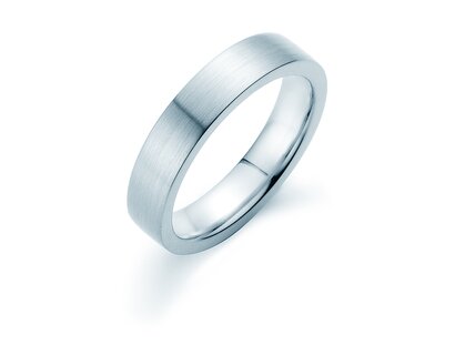 Herenring Modern 4,5mm in zilver 925/- mat