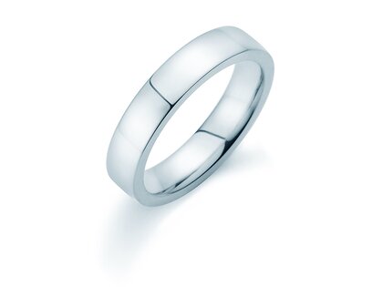 Herenring Modern 4,5mm in 14K witgoud gepolijst