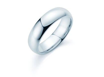Model Classic 6mm in 14K witgoud gepolijst