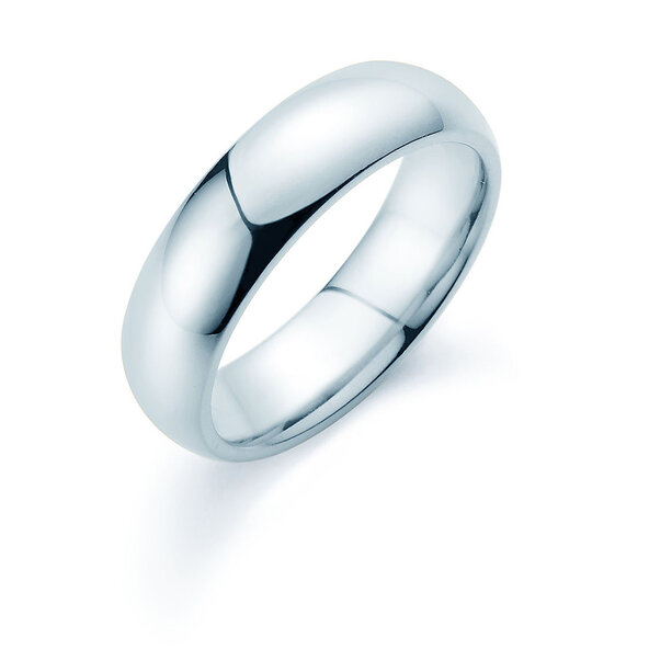 Model Classic 6mm in 14K witgoud gepolijst