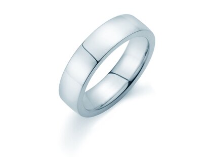 Herenring Modern 5,5mm in 9K witgoud gepolijst