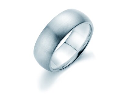 Herenring Classic 7,5mm in 9K witgoud mat