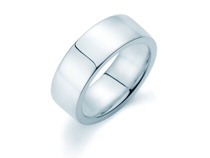 Model Modern 8mm in 14K witgoud gepolijst
