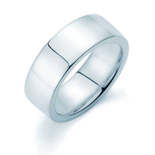 Model Modern 8mm in 14K witgoud gepolijst