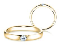 Verlovingsring Italic in 14K geelgoud met diamant 0,03ct G/SI