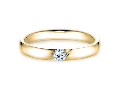 Verlovingsring Italic in 14K geelgoud met diamant 0,03ct H/SI