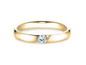 Verlovingsring Italic in 14K geelgoud met diamant 0,03ct H/SI