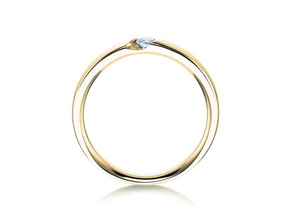 Verlovingsring Italic in 14K geelgoud met diamant 0,03ct H/SI