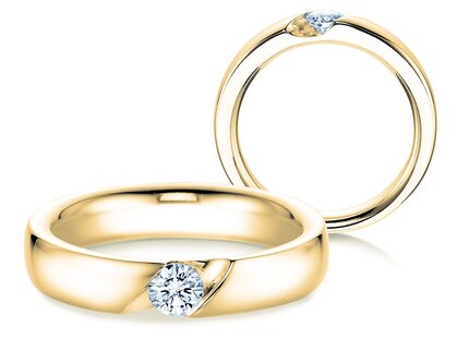 Verlovingsring Italic in 14K geelgoud met diamant 0,50ct H/SI