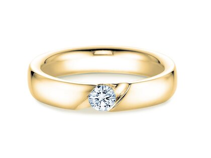 Verlovingsring Italic in 14K geelgoud met diamant 0,20ct H/SI