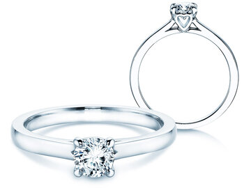 Verlovingsring Romance in 9K witgoud met diamant 0,50ct H/SI