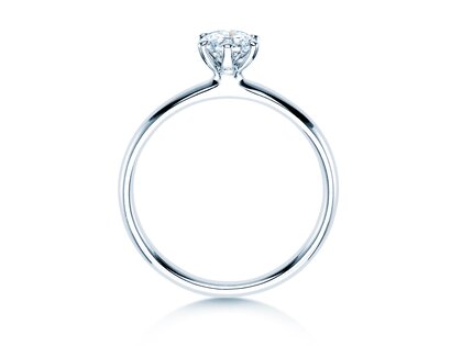 Verlovingsring Classic 6 in 18K witgoud met diamant 0,50ct H/SI
