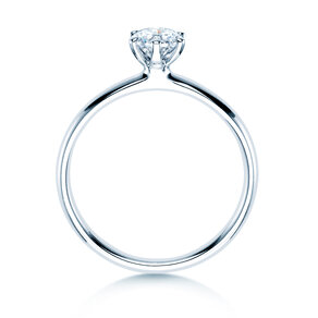 Verlovingsring Classic 6 in 18K witgoud met diamant 0,50ct H/SI