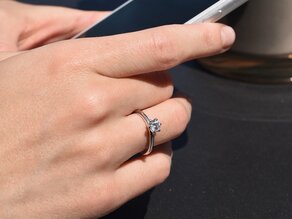 Verlovingsring Classic 6 in 18K witgoud met diamant 0,50ct H/SI