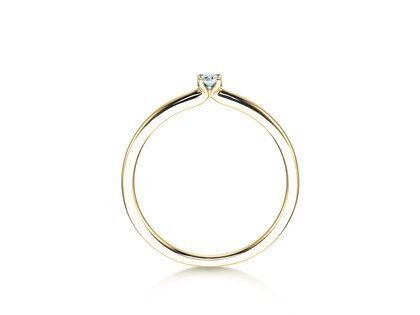 Verlovingsring Classic 4 in 14K geelgoud met diamant 0,05ct H/SI