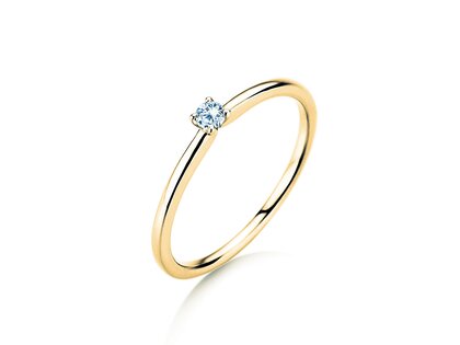 Verlovingsring Classic 4 in 14K geelgoud met diamant 0,05ct H/SI