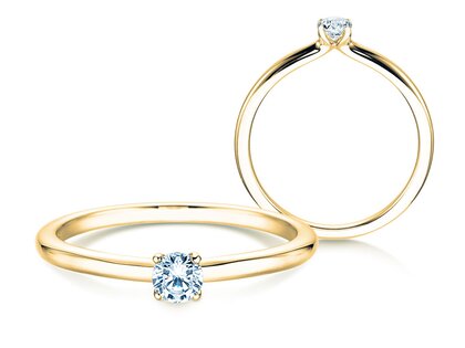 Verlovingsring Classic 4 in 14K geelgoud met diamant 0,15ct H/SI