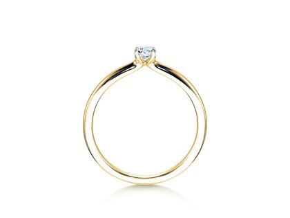 Verlovingsring Classic 4 in 14K geelgoud met diamant 0,15ct H/SI